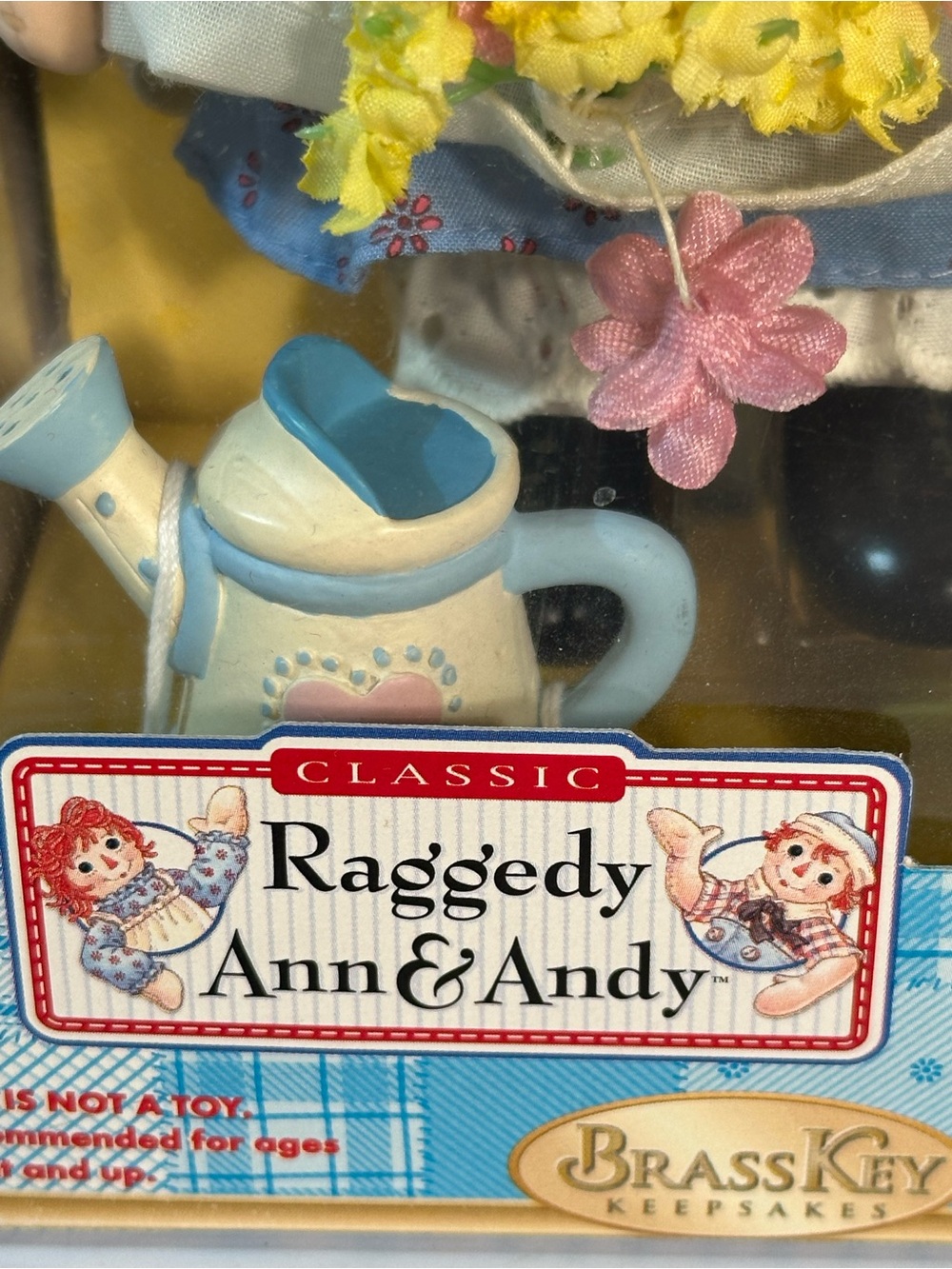 Life Is Full Of Blossoms Porcelain Doll Brass Key Keepsakes Raggedy Ann & Andy - Picture 7 of 12